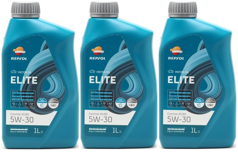 Repsol Motoröl ELITE COSMOS A5/B5 5W-30 1 Liter 3x 1l = 3 Liter