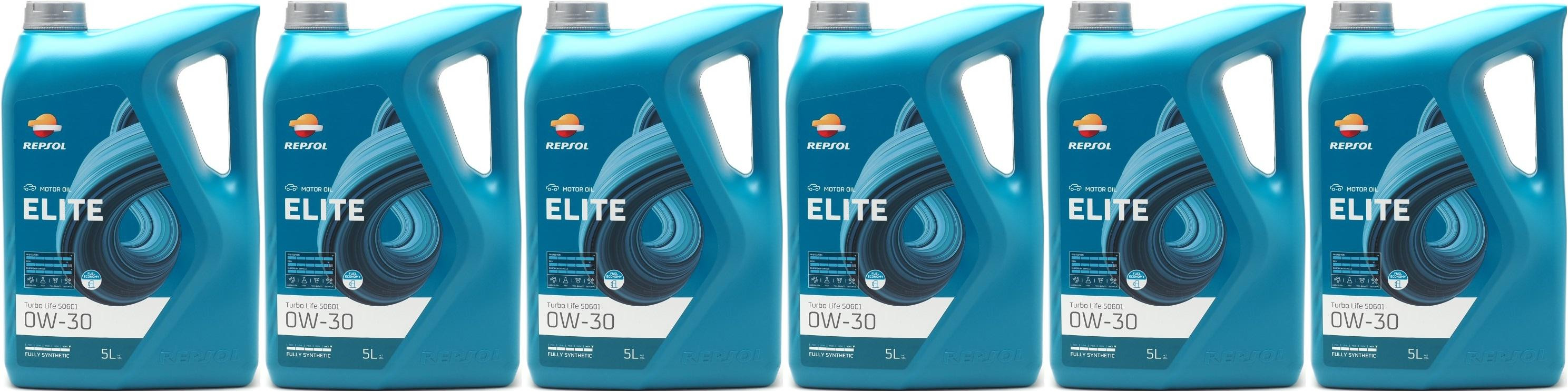 Repsol Motoröl ELITE TURBO LIFE 50601 0W-30 6x 5 = 30 Liter