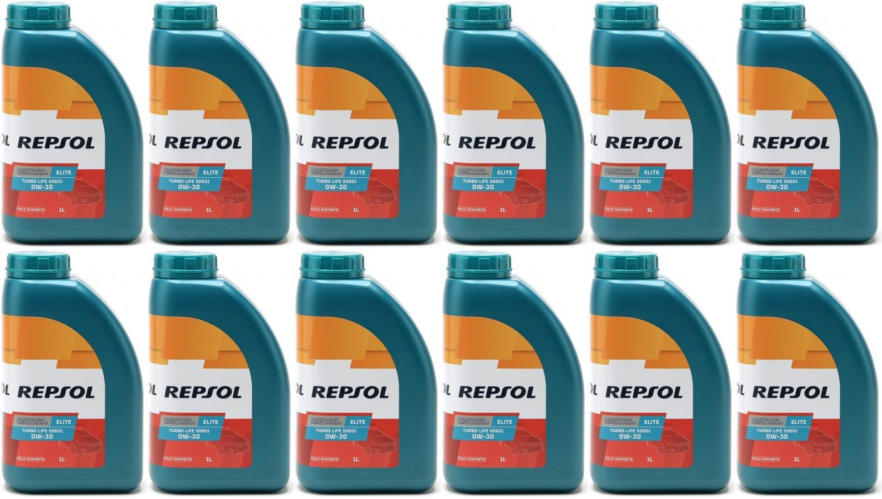 Repsol Motoröl ELITE TURBO LIFE 50601 0W30 1 Liter 12x 1l = 12 Liter