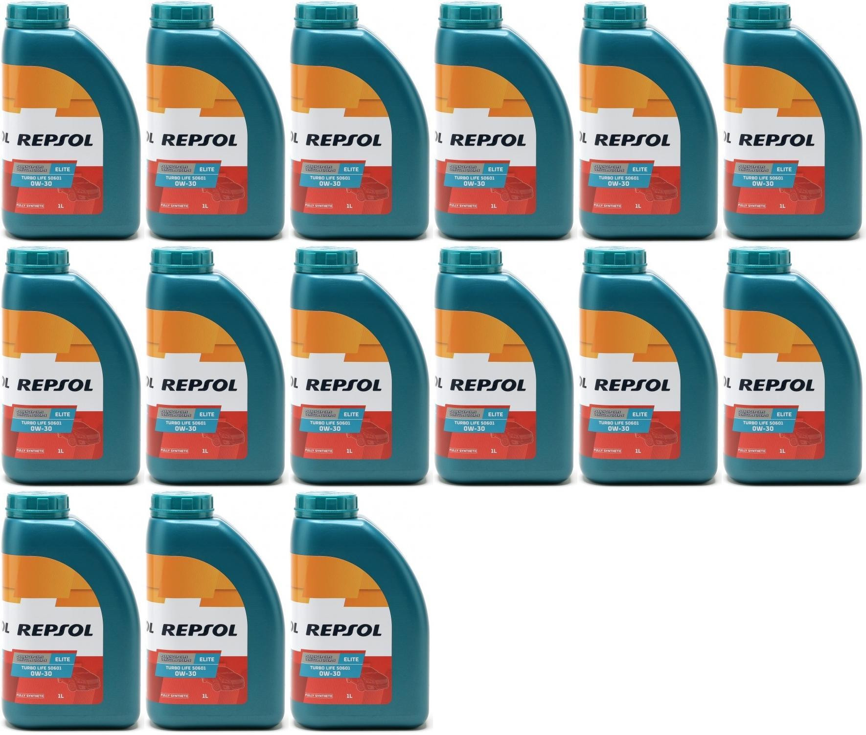 Repsol Motoröl ELITE TURBO LIFE 50601 0W30 1 Liter 15x 1l = 15 Liter