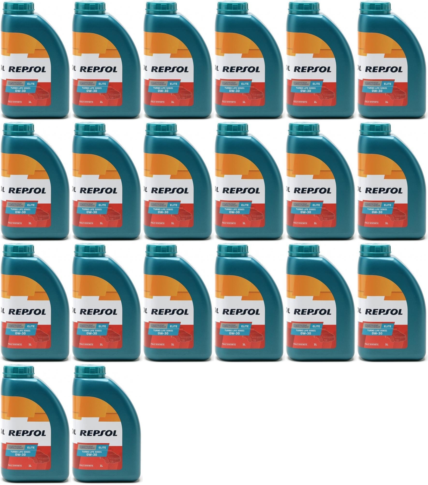 Repsol Motoröl ELITE TURBO LIFE 50601 0W30 1 Liter 20x 1l = 20 Liter