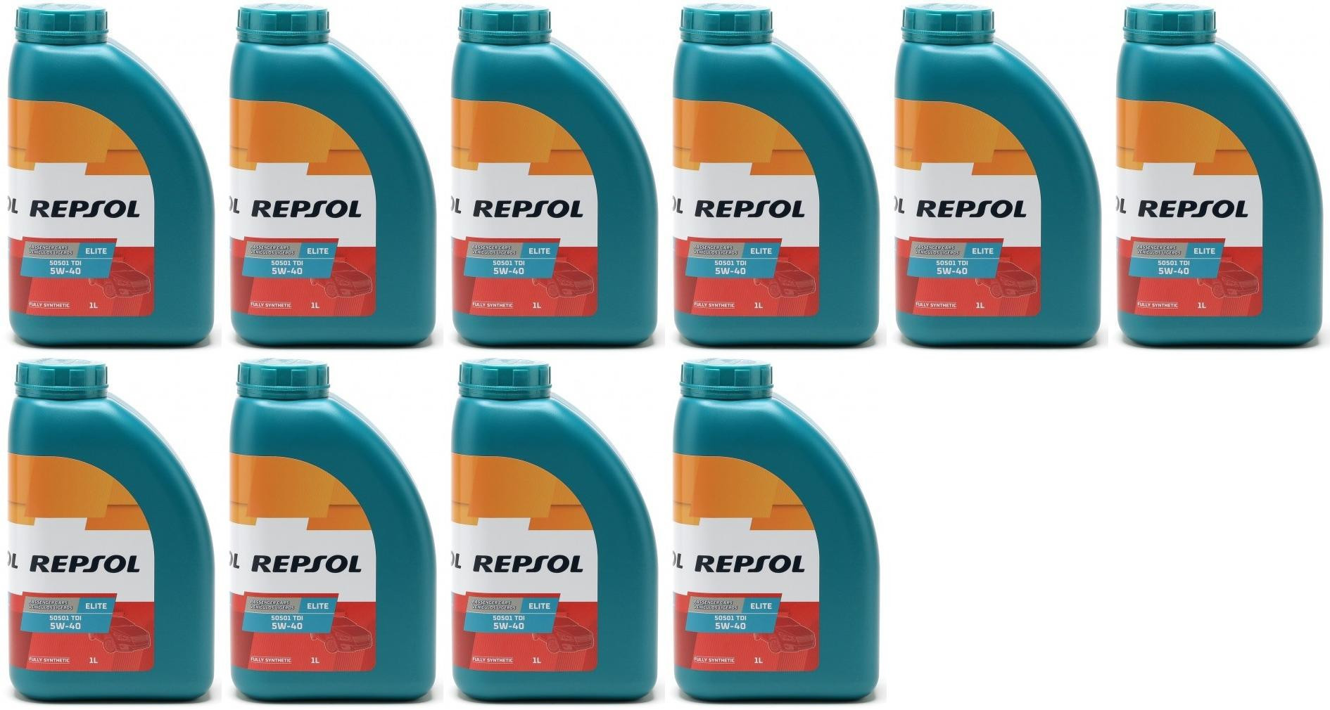Repsol Motoröl ELITE 50501 TDI 5W40 1 Liter 10x 1l = 10 Liter
