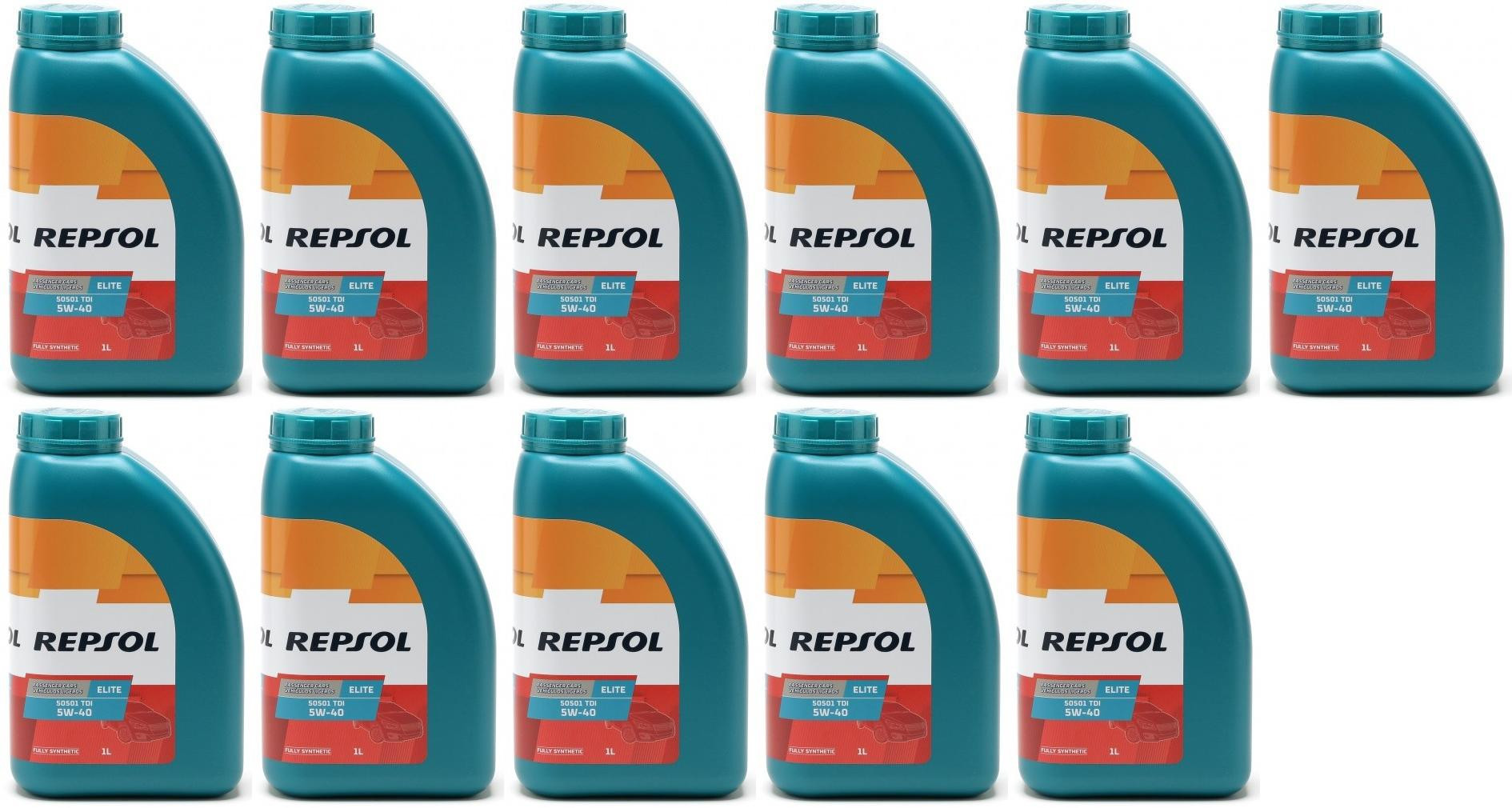 Repsol Motoröl ELITE 50501 TDI 5W40 1 Liter 11x 1l = 11 Liter