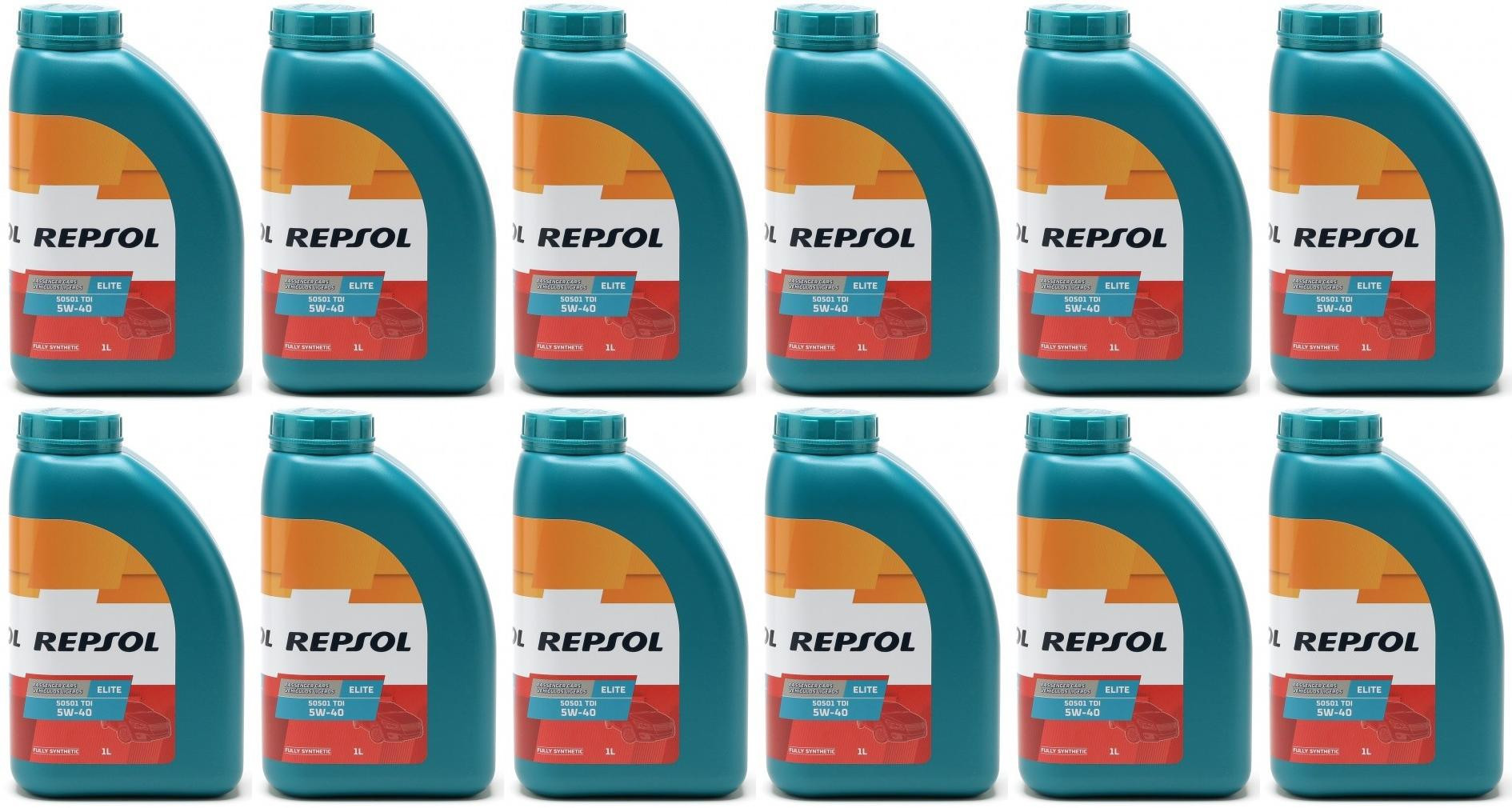 Repsol Motoröl ELITE 50501 TDI 5W40 1 Liter 12x 1l = 12 Liter