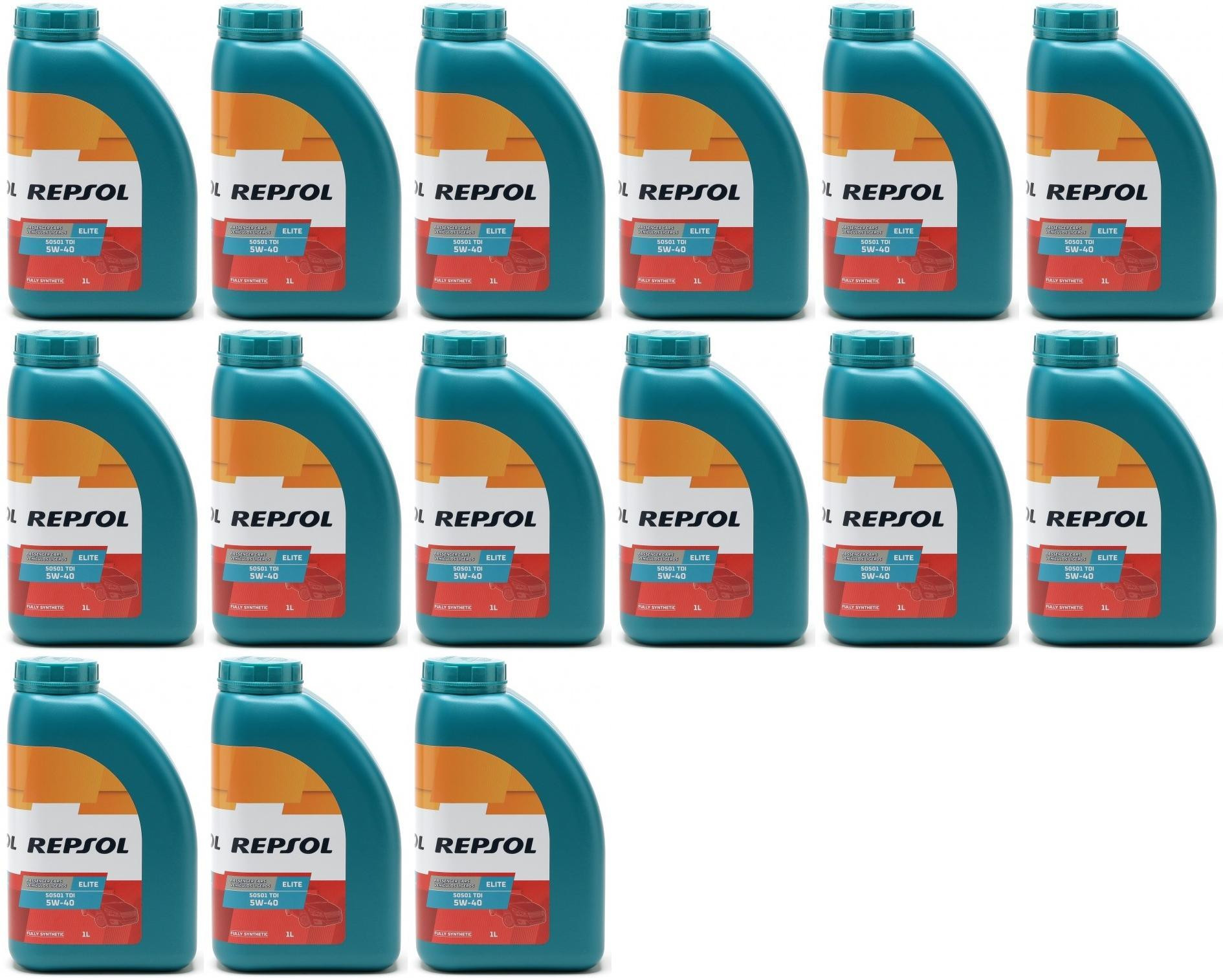 Repsol Motoröl ELITE 50501 TDI 5W40 1 Liter 15x 1l = 15 Liter