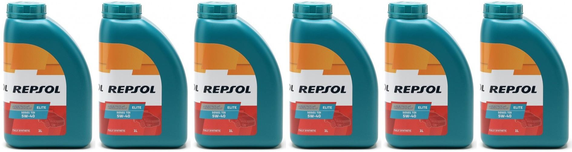 Repsol Motoröl ELITE 50501 TDI 5W40 1 Liter 6x 1l = 6 Liter