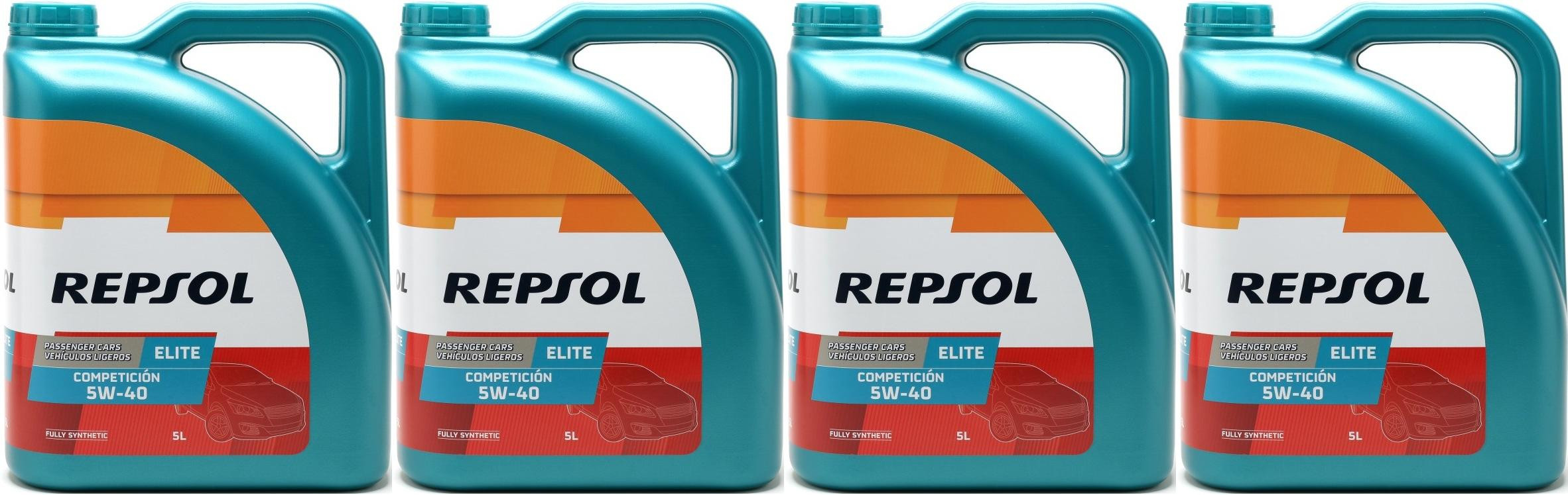 Repsol Motoröl ELITE COMPETICION 5W40 4x 5 = 20 Liter