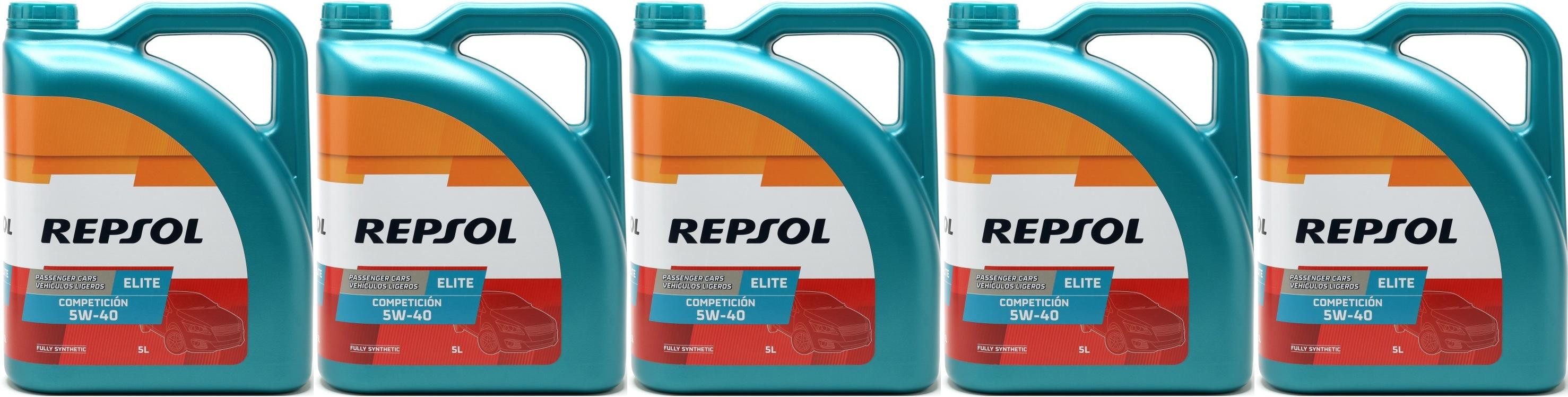 Repsol Motoröl ELITE COMPETICION 5W40 5x 5 = 25 Liter