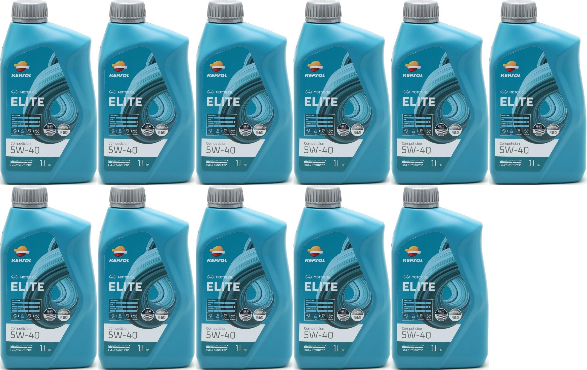 Repsol Motoröl ELITE COMPETICION 5W40 1 Liter 11x 1l = 11 Liter