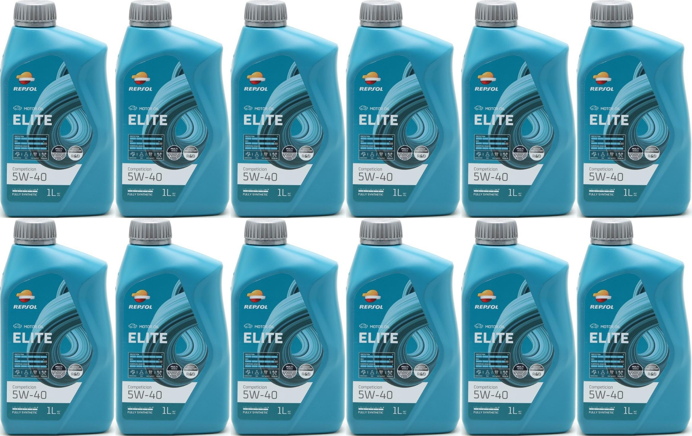Repsol Motoröl ELITE COMPETICION 5W40 1 Liter 12x 1l = 12 Liter