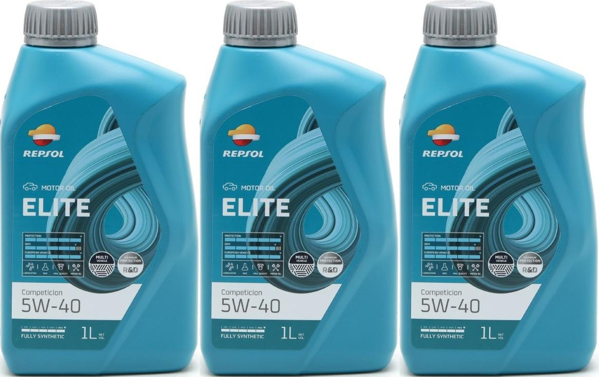 Repsol Motoröl ELITE COMPETICION 5W40 1 Liter 3x 1l = 3 Liter