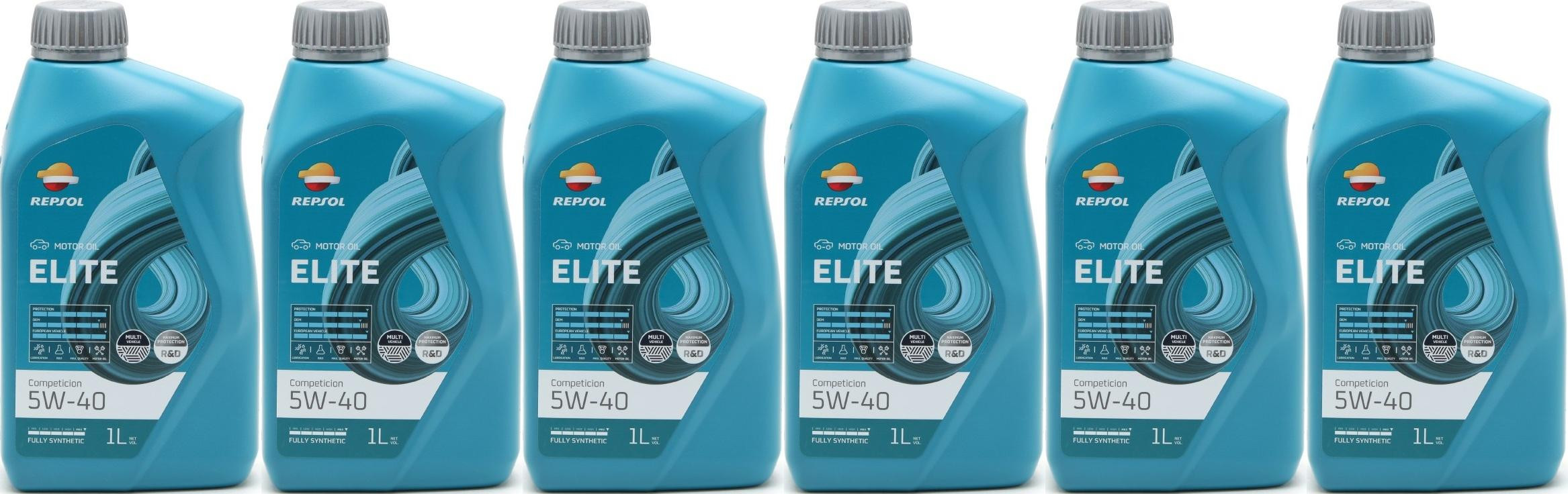 Repsol Motoröl ELITE COMPETICION 5W40 1 Liter 6x 1l = 6 Liter
