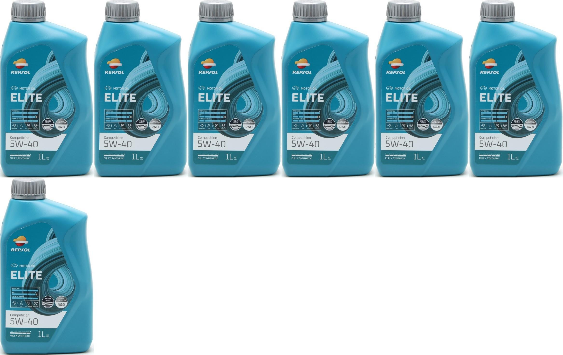 Repsol Motoröl ELITE COMPETICION 5W40 1 Liter 7x 1l = 7 Liter