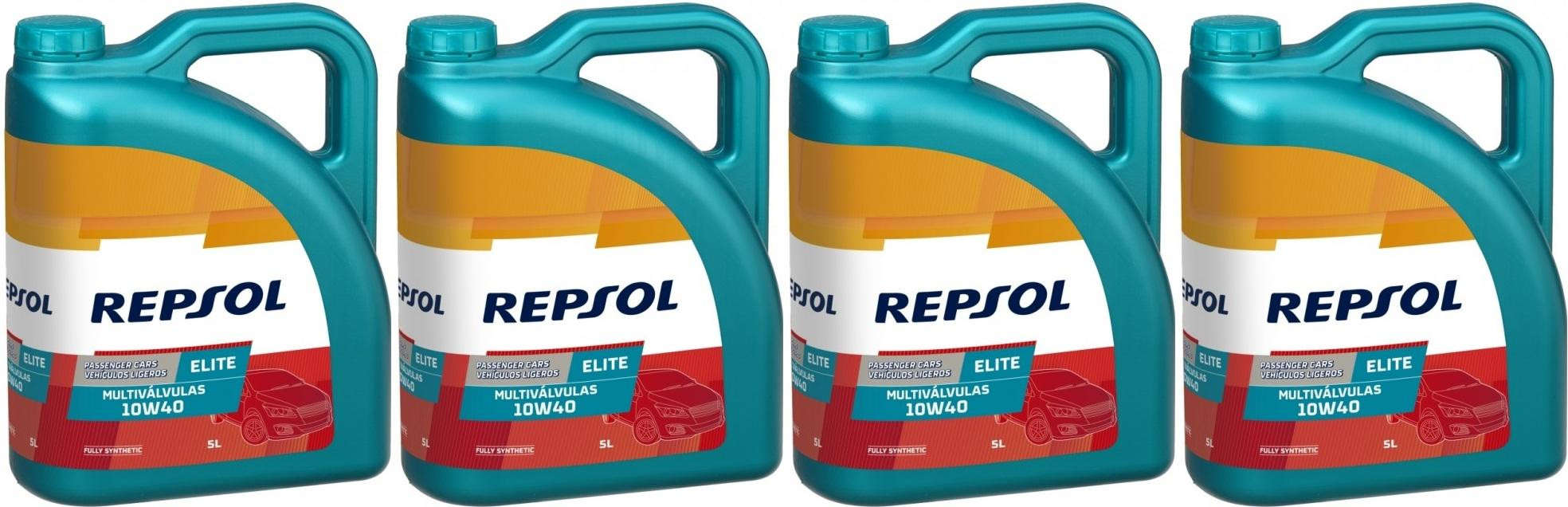 Repsol Motoröl ELITE MULTIVALVULAS 10W40 4x 5 = 20 Liter
