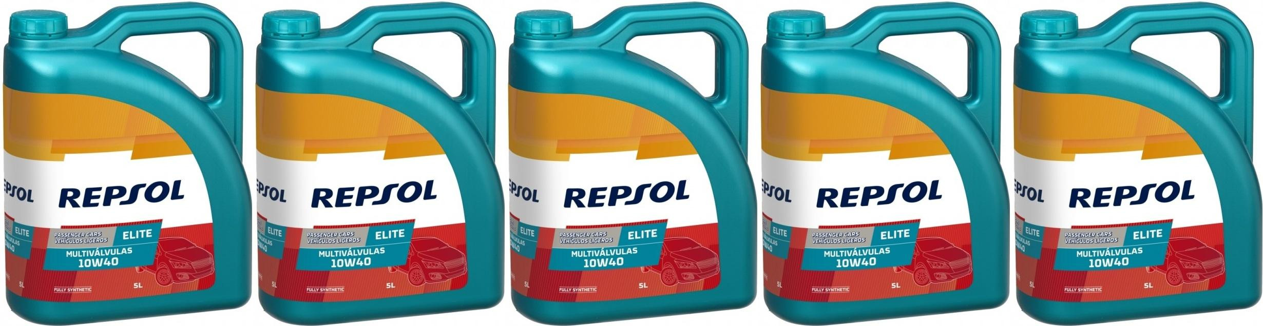 Repsol Motoröl ELITE MULTIVALVULAS 10W40 5x 5 = 25 Liter