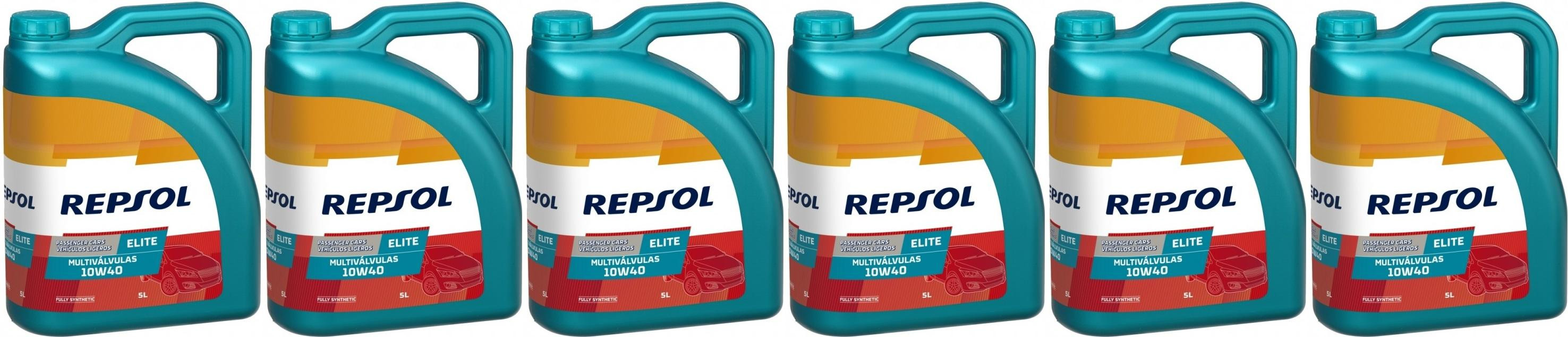 Repsol Motoröl ELITE MULTIVALVULAS 10W40 6x 5 = 30 Liter