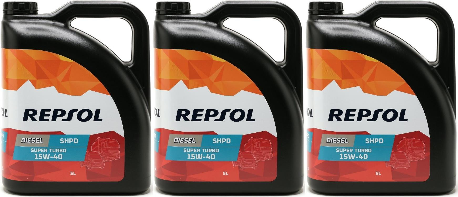 Repsol LKW/ NKW Motoröl SUPER TURBO DIESEL SHPD 15W40 3x 5 = 15 Liter