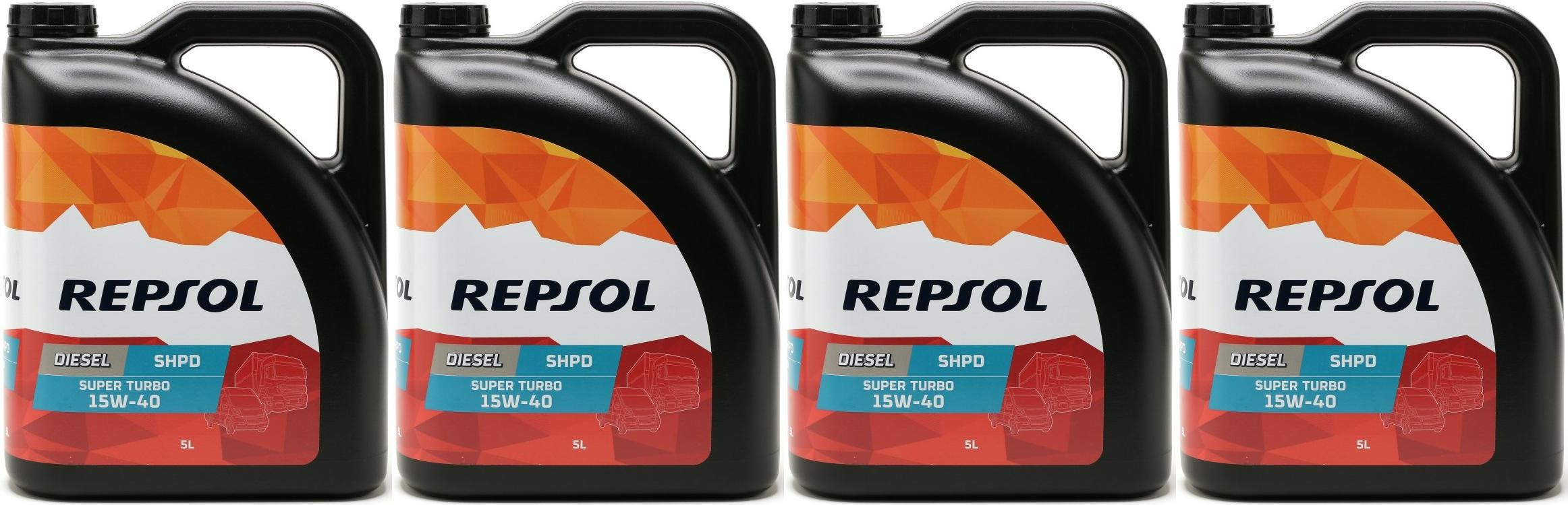 Repsol LKW/ NKW Motoröl SUPER TURBO DIESEL SHPD 15W40 4x 5 = 20 Liter