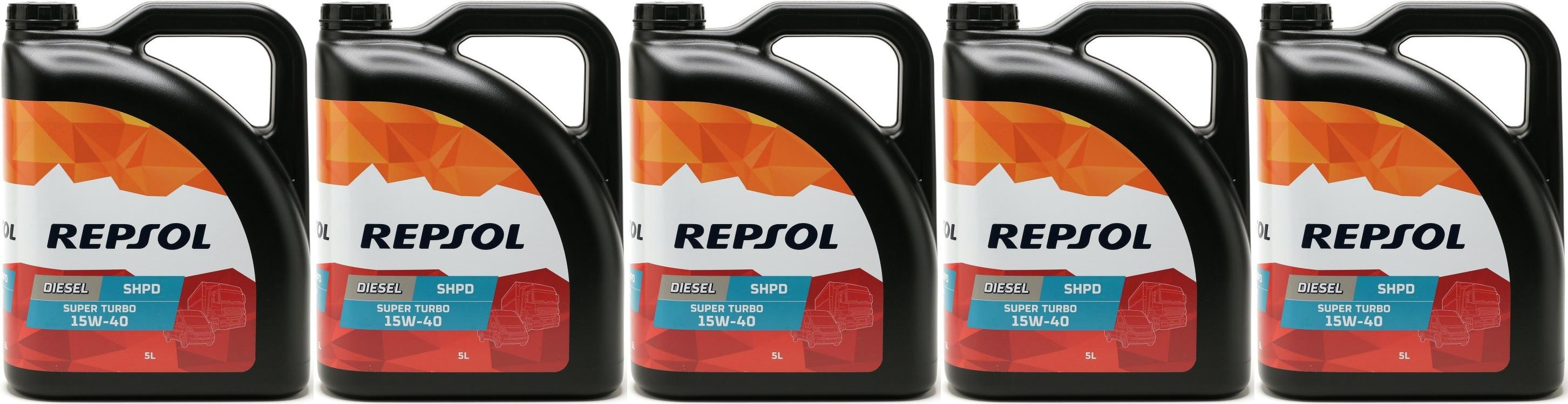 Repsol LKW/ NKW Motoröl SUPER TURBO DIESEL SHPD 15W40 5x 5 = 25 Liter