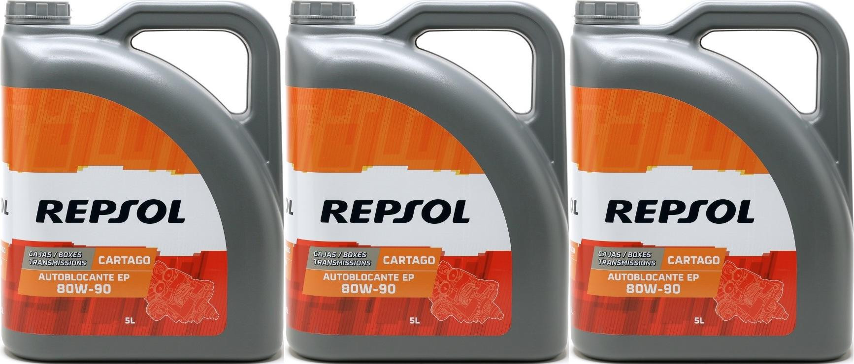 Repsol Getriebeöl CART.EP AUTOBL.80W90 3x 5 = 15 Liter