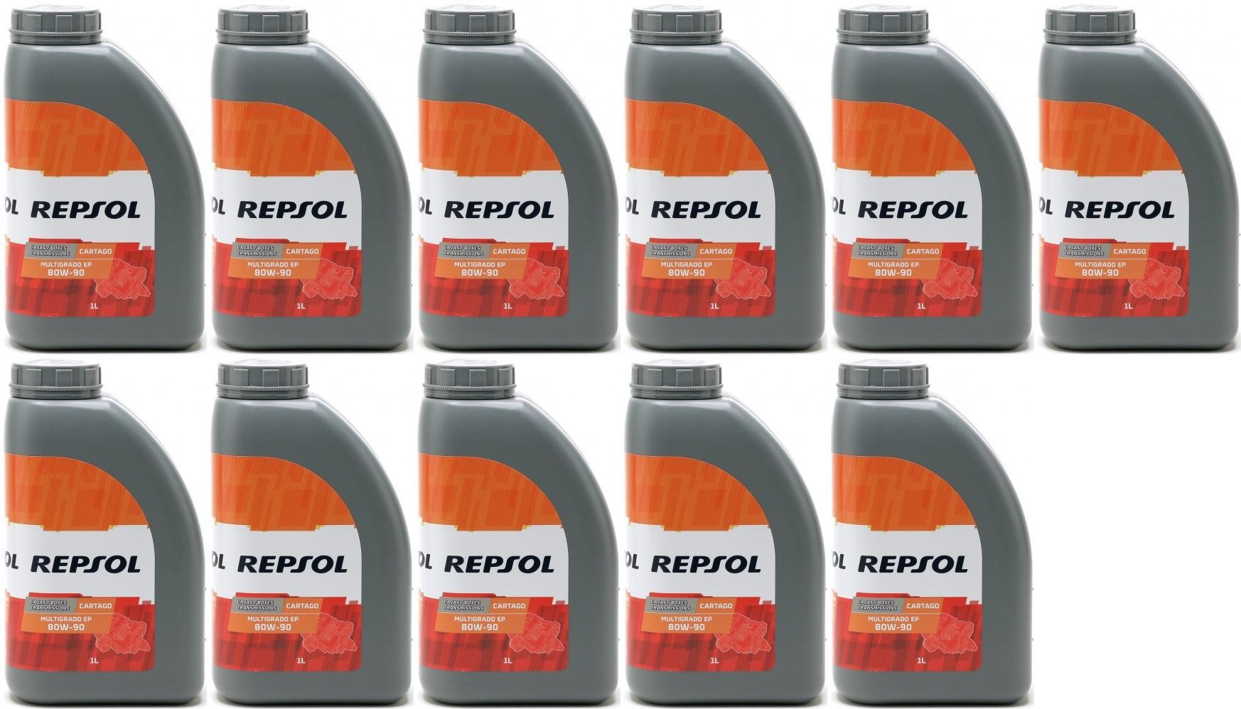 Repsol Getriebeöl CARTAGO EP MULTIGRADO 80W90 1 Liter 11x 1l = 11 Liter