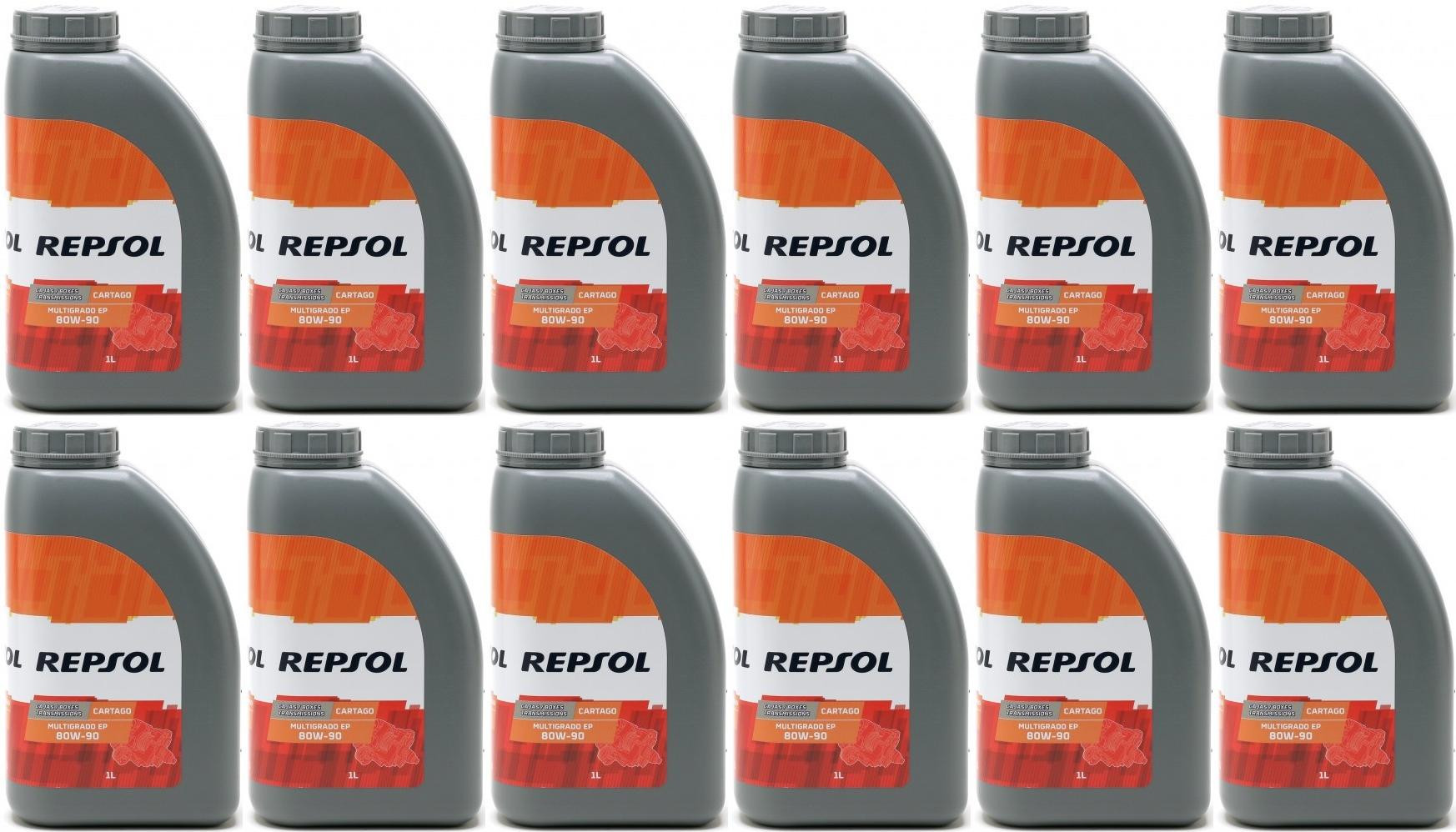 Repsol Getriebeöl CARTAGO EP MULTIGRADO 80W90 1 Liter 12x 1l = 12 Liter