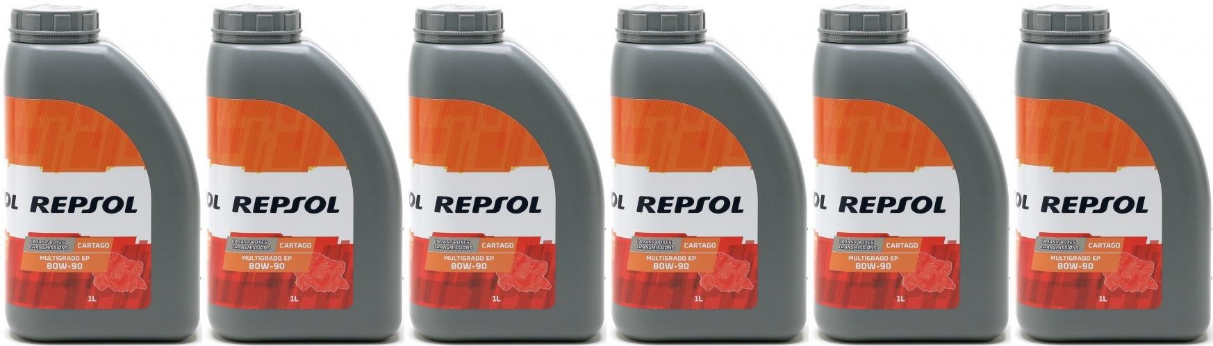 Repsol Getriebeöl CARTAGO EP MULTIGRADO 80W90 1 Liter 6x 1l = 6 Liter