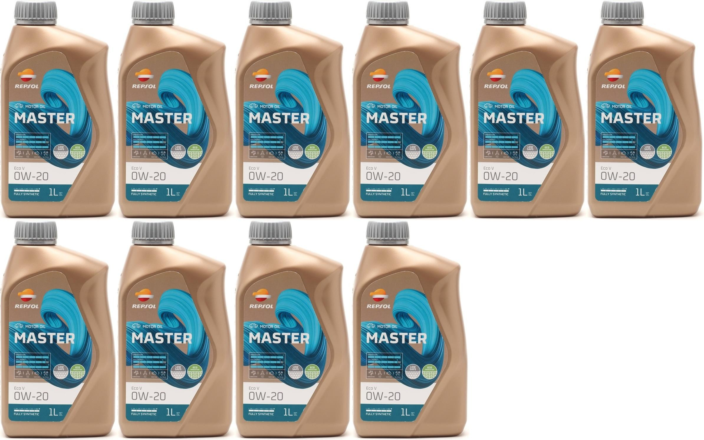Repsol Motoröl MASTER ECO V 0W-20 1 Liter 10x 1l = 10 Liter