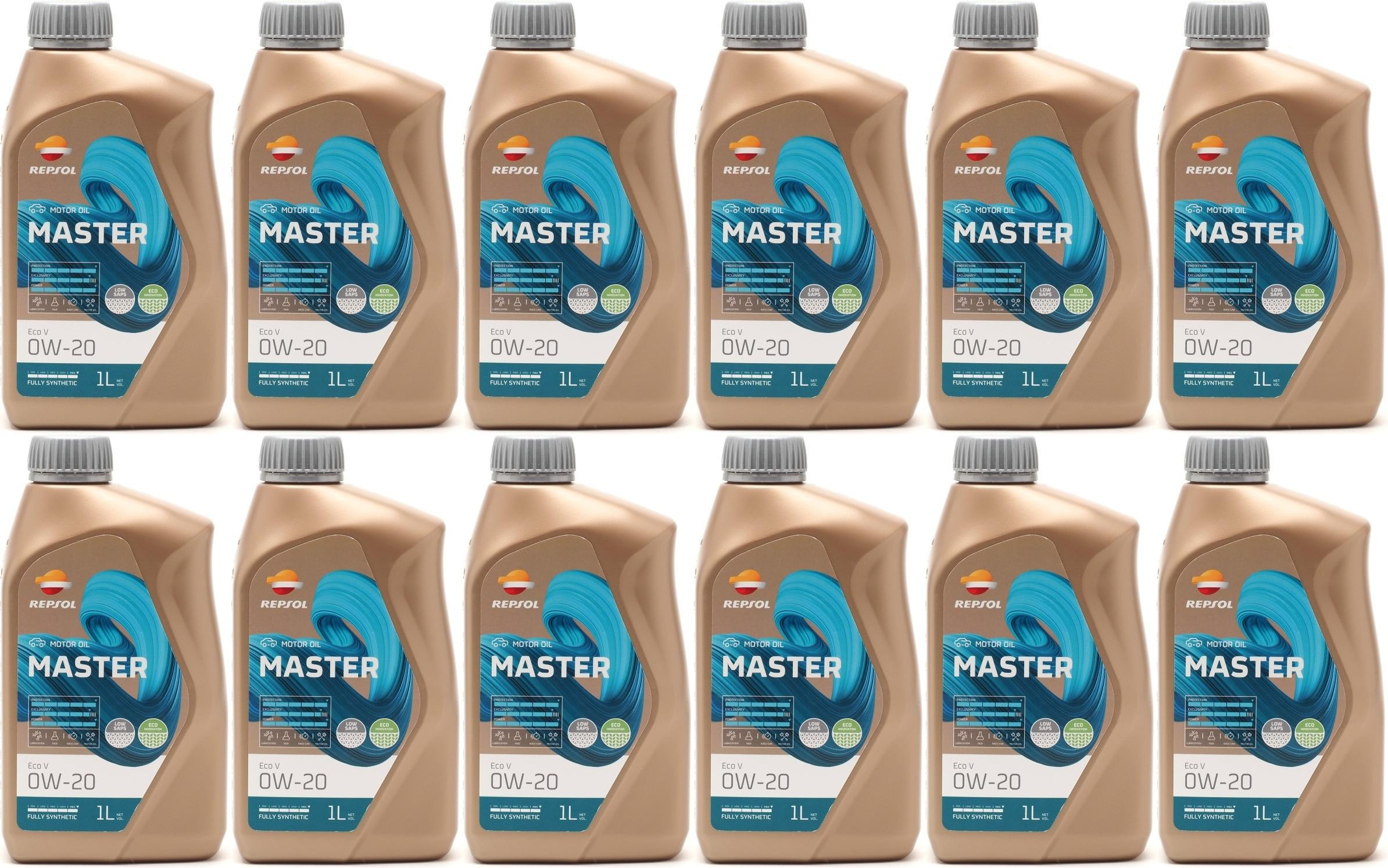 Repsol Motoröl MASTER ECO V 0W-20 1 Liter 12x 1l = 12 Liter
