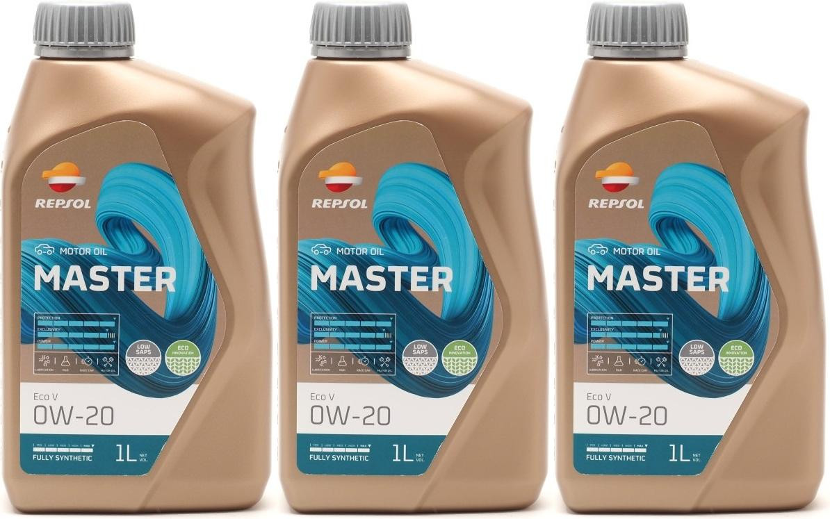 Repsol Motoröl MASTER ECO V 0W-20 1 Liter 3x 1l = 3 Liter