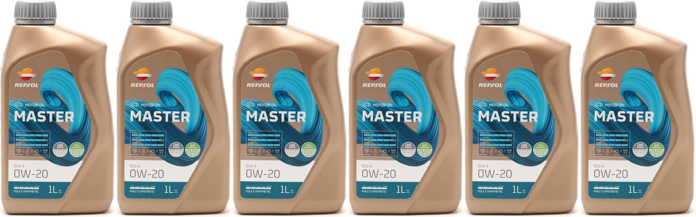 Repsol Motoröl MASTER ECO V 0W-20 1 Liter 6x 1l = 6 Liter
