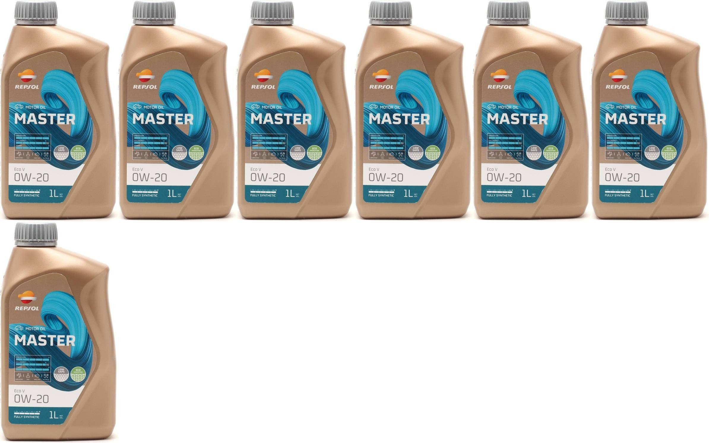 Repsol Motoröl MASTER ECO V 0W-20 1 Liter 7x 1l = 7 Liter