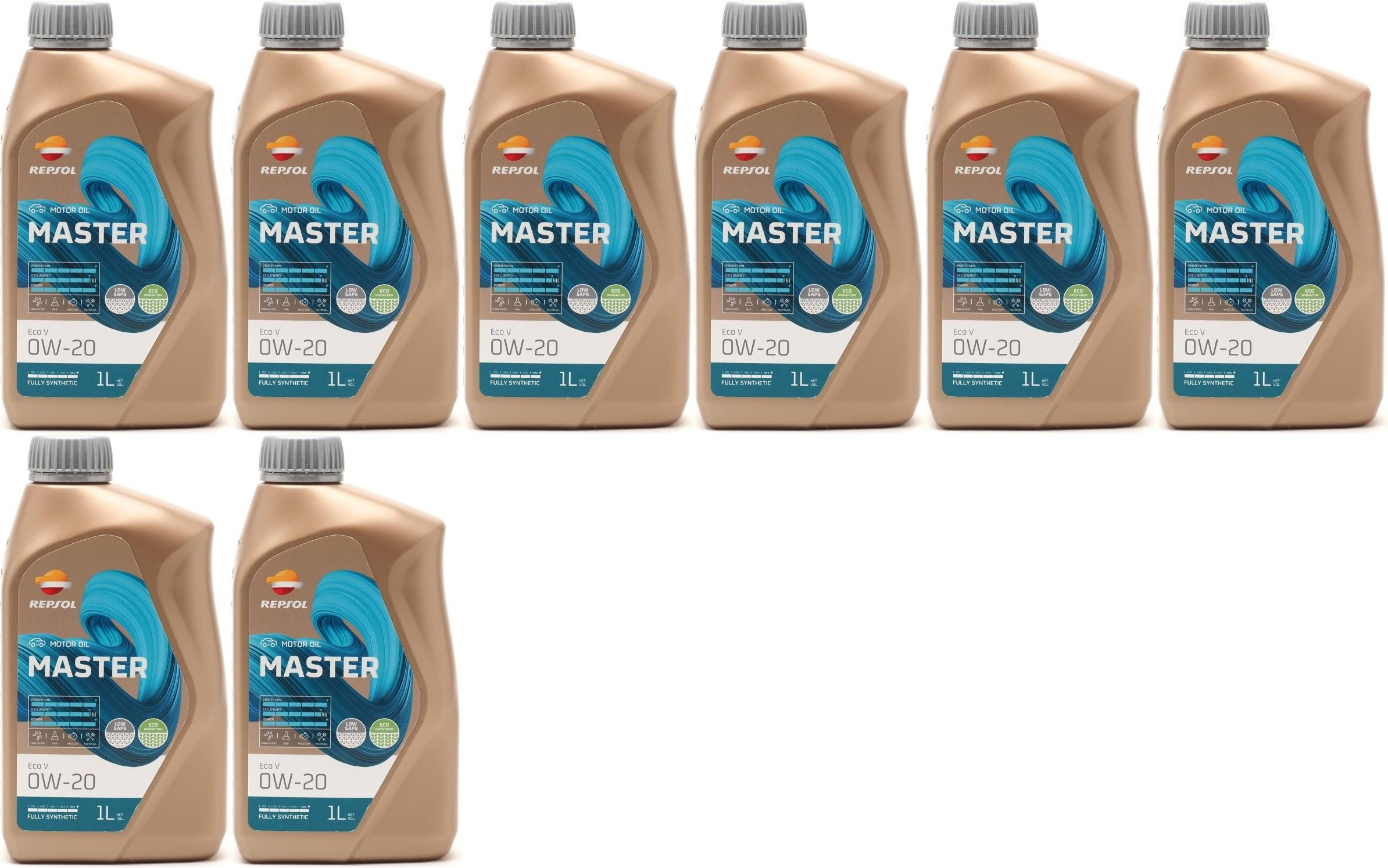 Repsol Motoröl MASTER ECO V 0W-20 1 Liter 8x 1l = 8 Liter