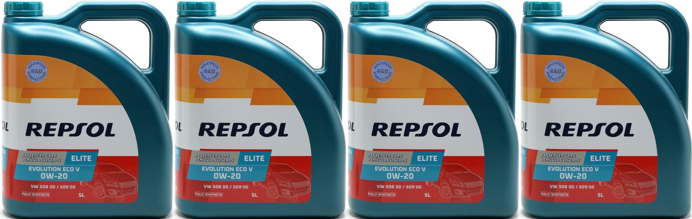 Repsol Motoröl ELITE EVOLUTION ECO V 0W-20 4x 5 = 20 Liter