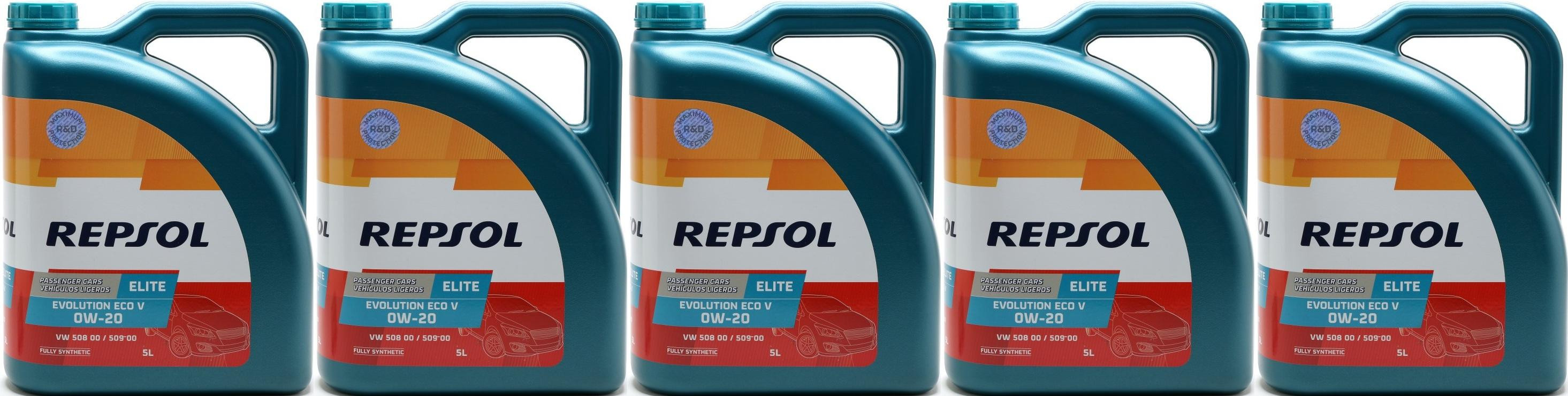Repsol Motoröl ELITE EVOLUTION ECO V 0W-20 5x 5 = 25 Liter