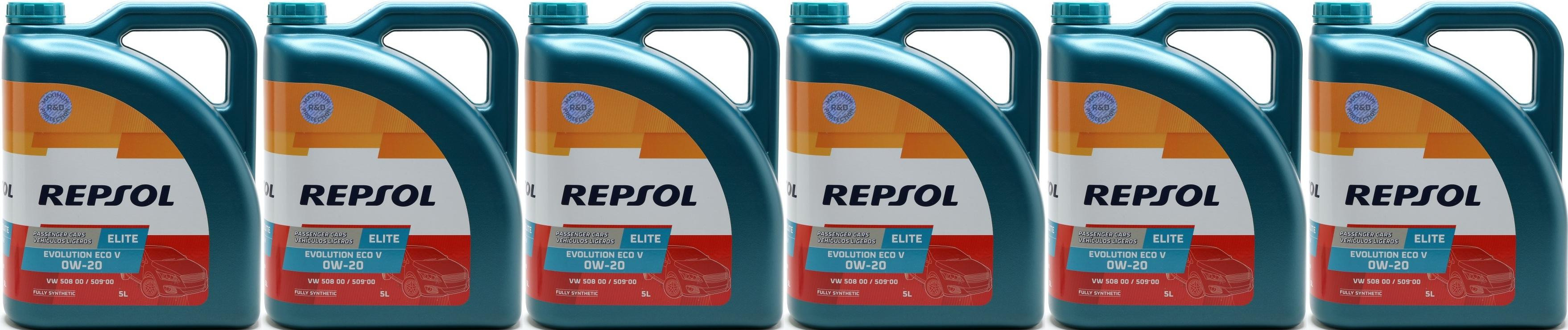 Repsol Motoröl ELITE EVOLUTION ECO V 0W-20 6x 5 = 30 Liter
