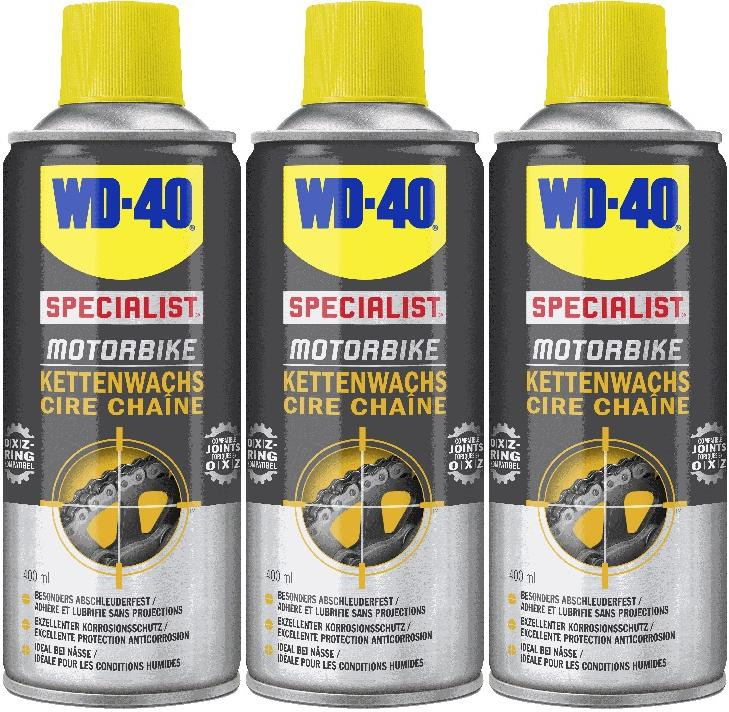 WD-40 Motorbike SPECIALIST Kettenwachs 3x 400 Milliliter