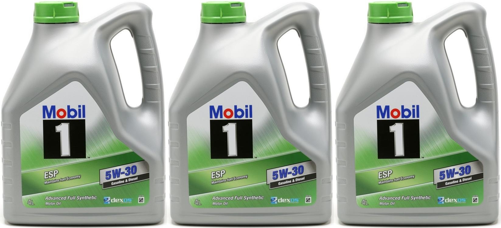 Mobil 1 ESP 5W-30 Motoröl 3x 4l = 12 Liter