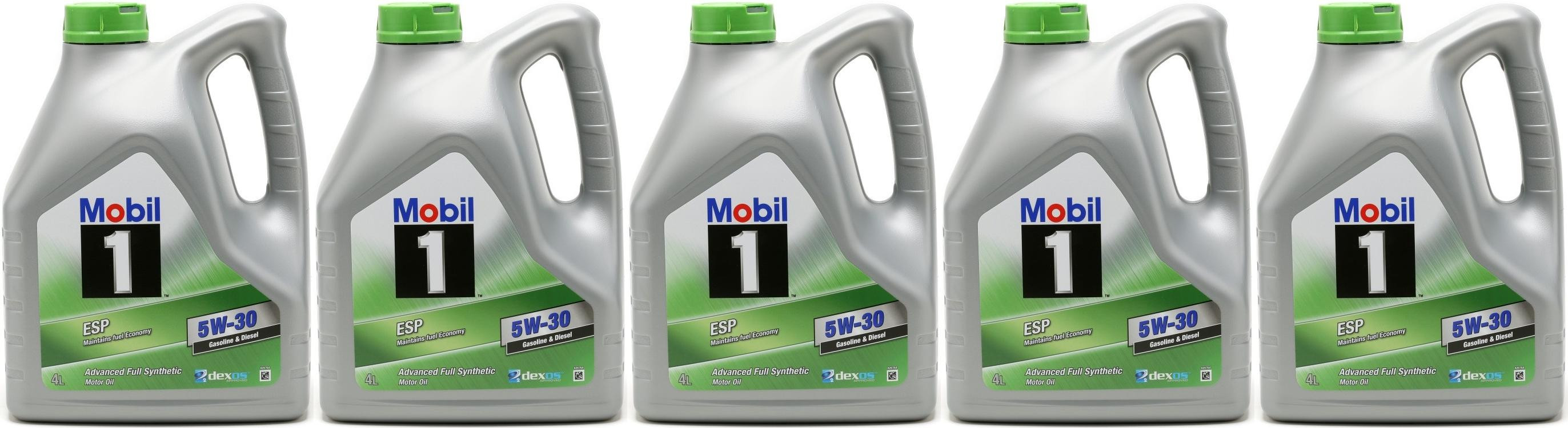 Mobil 1 ESP 5W-30 Motoröl 5x 4l = 20 Liter