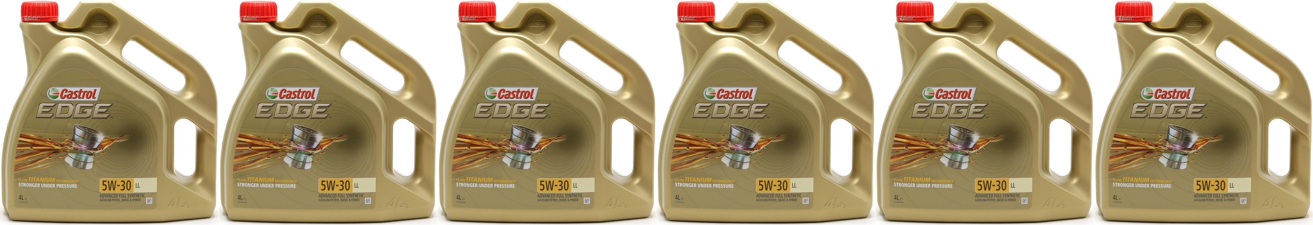 Castrol Edge 5W-30 LL Fluid Titanium Motoröl Longlife III 6x 4l = 24 Liter
