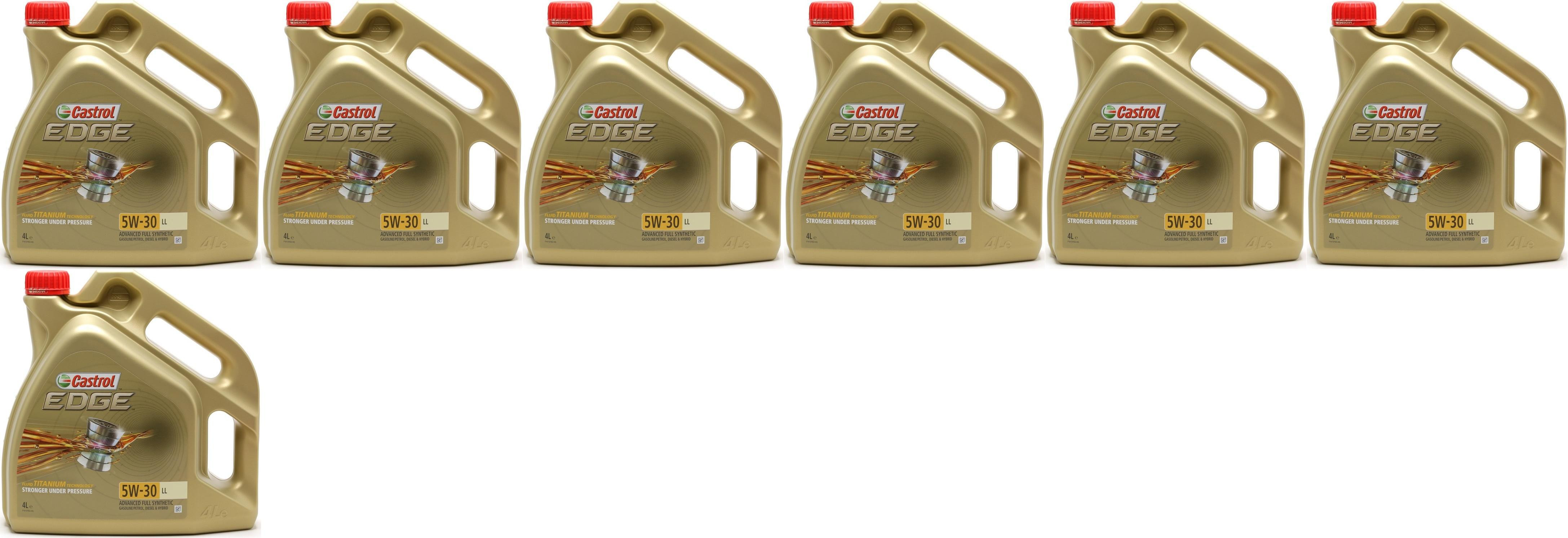 Castrol Edge 5W-30 LL Fluid Titanium Motoröl Longlife III 7x 4l = 28 Liter