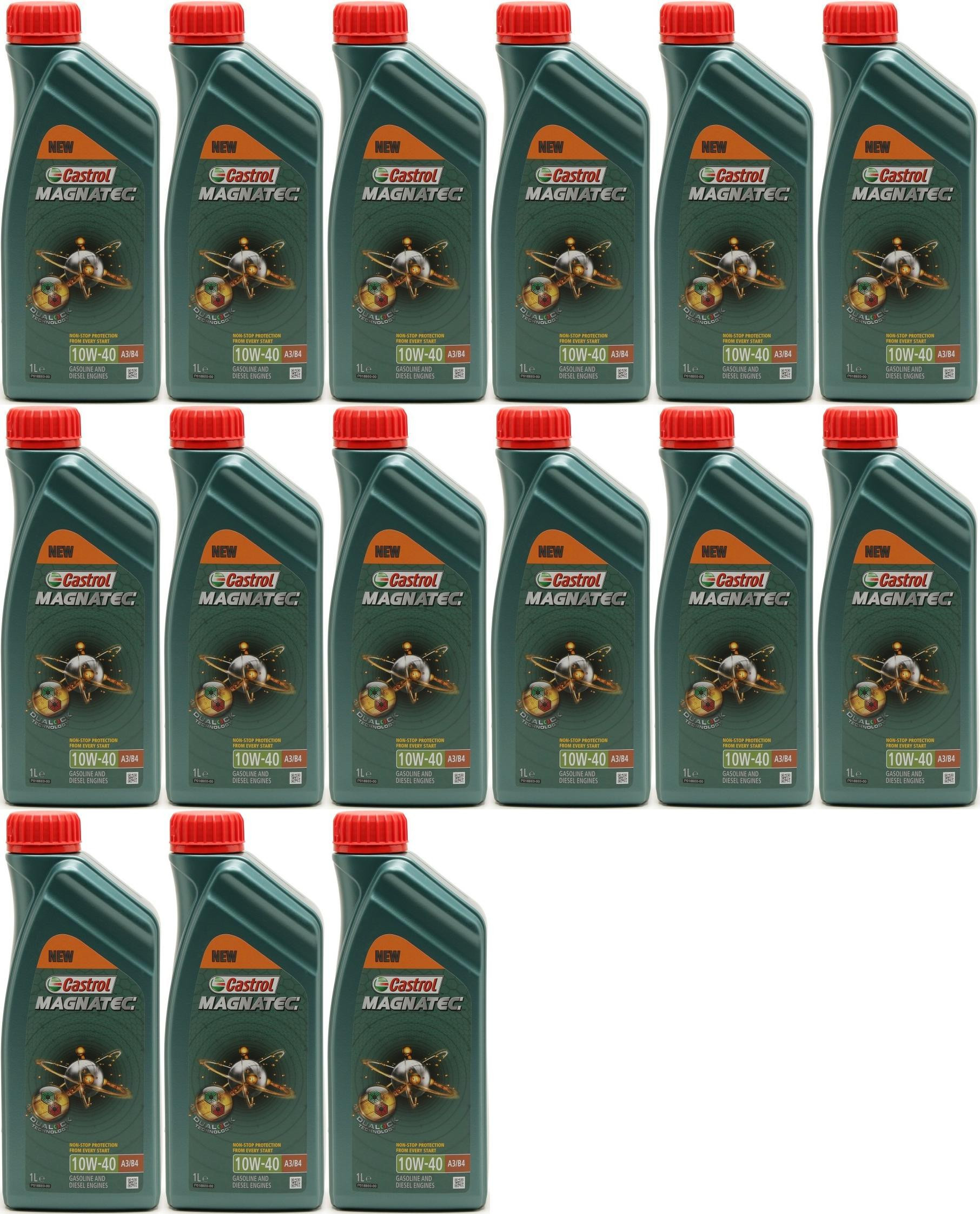 Castrol Magnatec 10W-40 A3/B4 Diesel & Benziner Motoröliter 15x 1l = 15 Liter