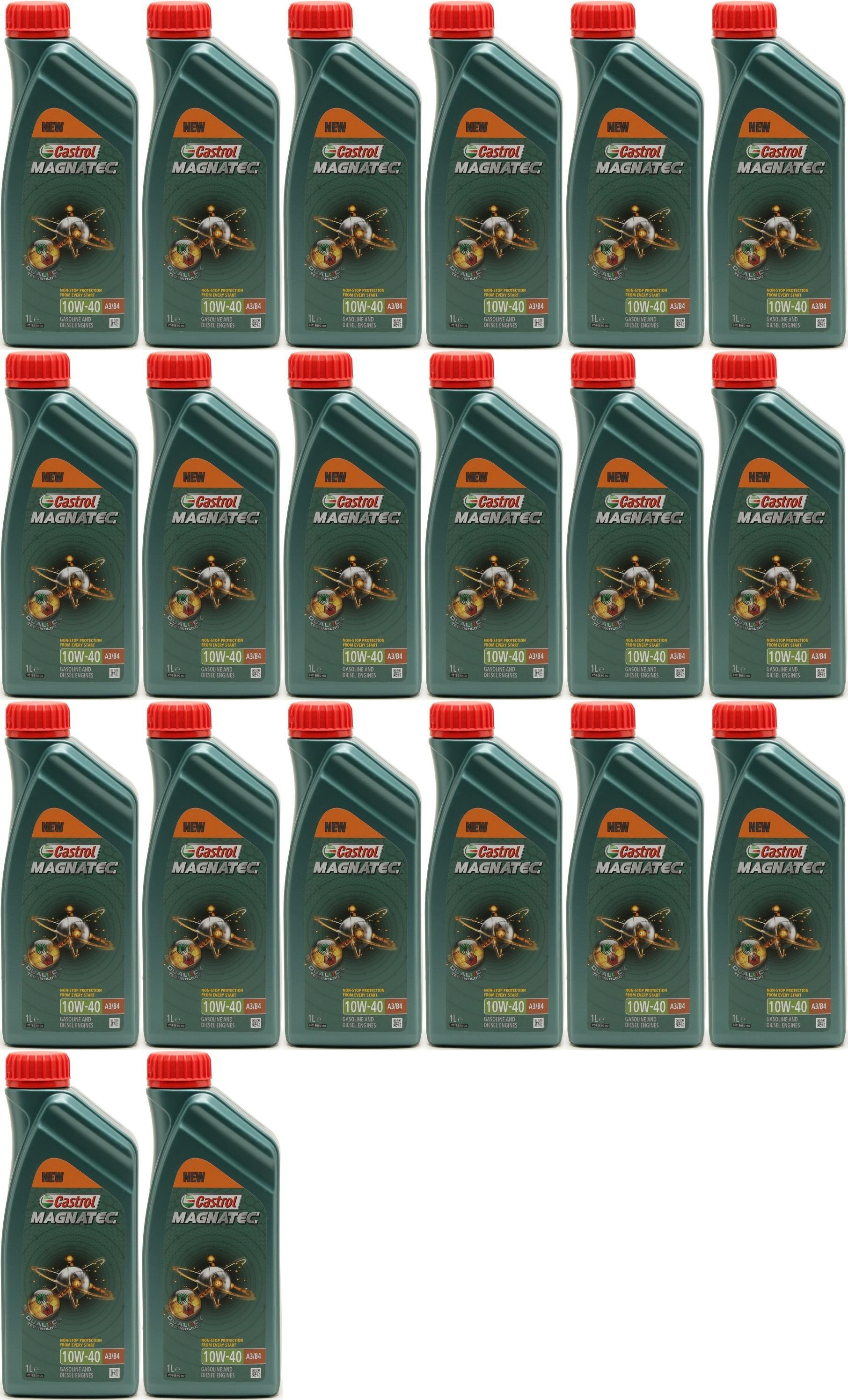 Castrol Magnatec 10W-40 A3/B4 Diesel & Benziner Motoröliter 20x 1l = 20 Liter
