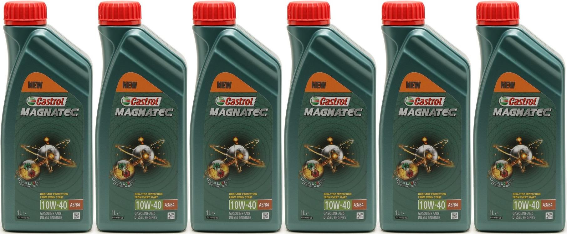 Castrol Magnatec 10W-40 A3/B4 Diesel & Benziner Motoröliter 6x 1l = 6 Liter
