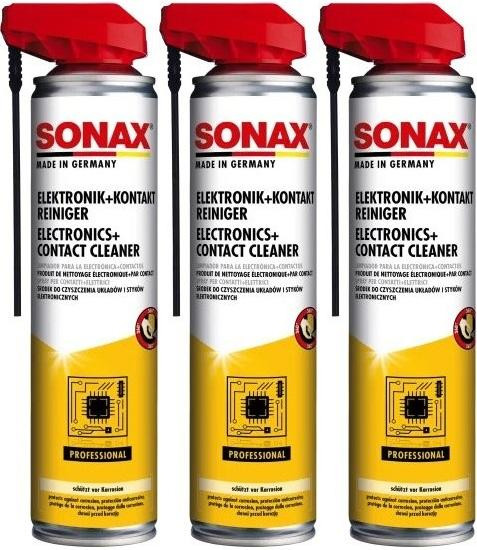 SONAX Elektronik + KontaktReiniger mit EasySpray 3x 400 Milliliter