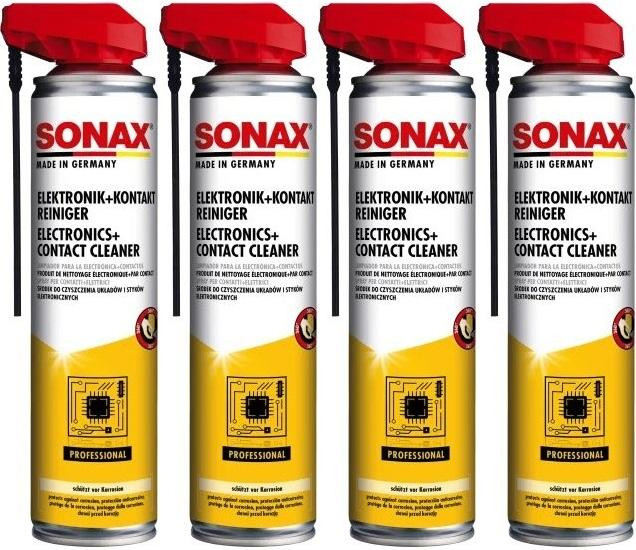 SONAX Elektronik + KontaktReiniger mit EasySpray 4x 400 Milliliter