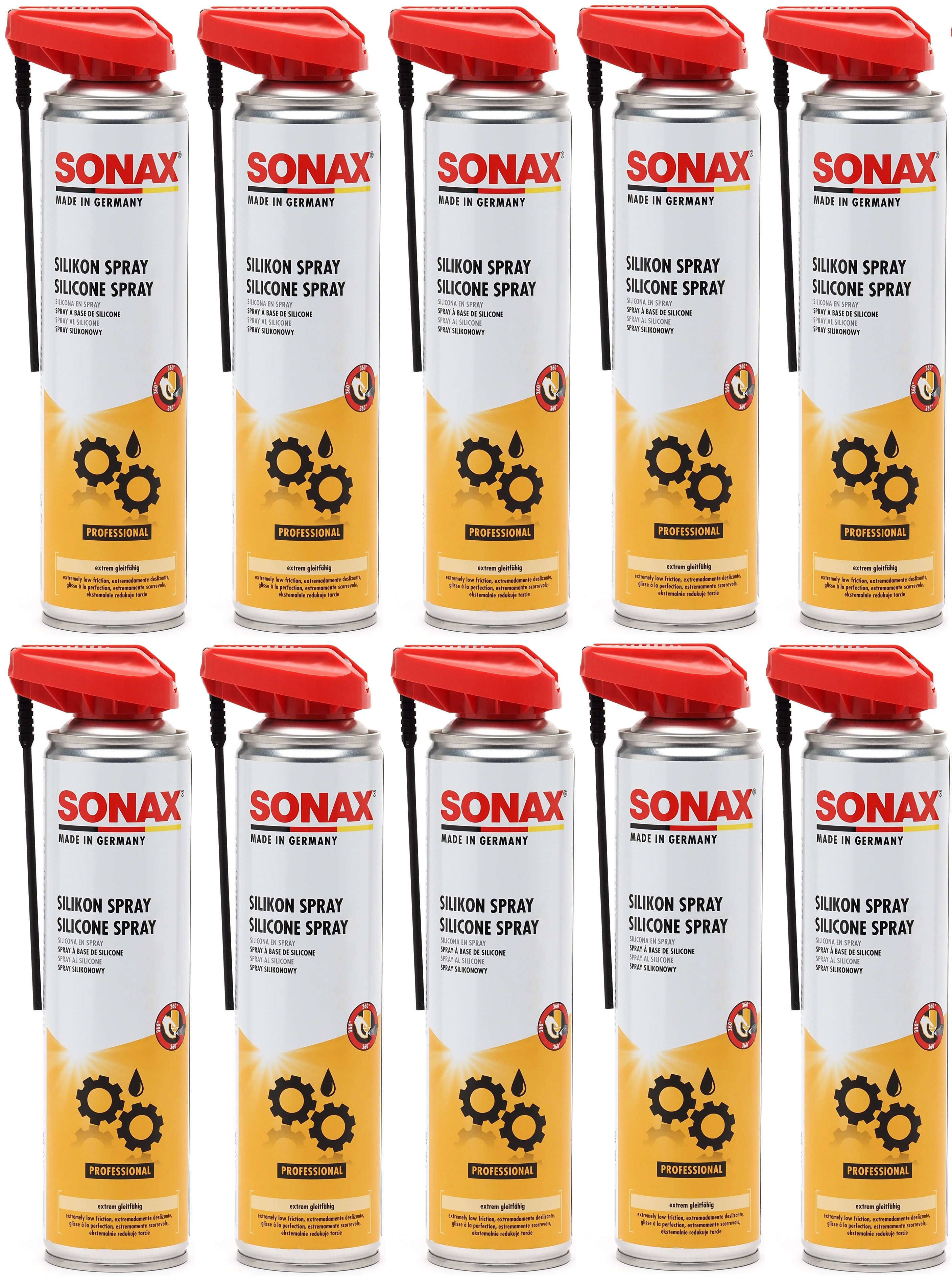 SONAX SilikonSpray mit EasySpray 10x 400 Milliliter