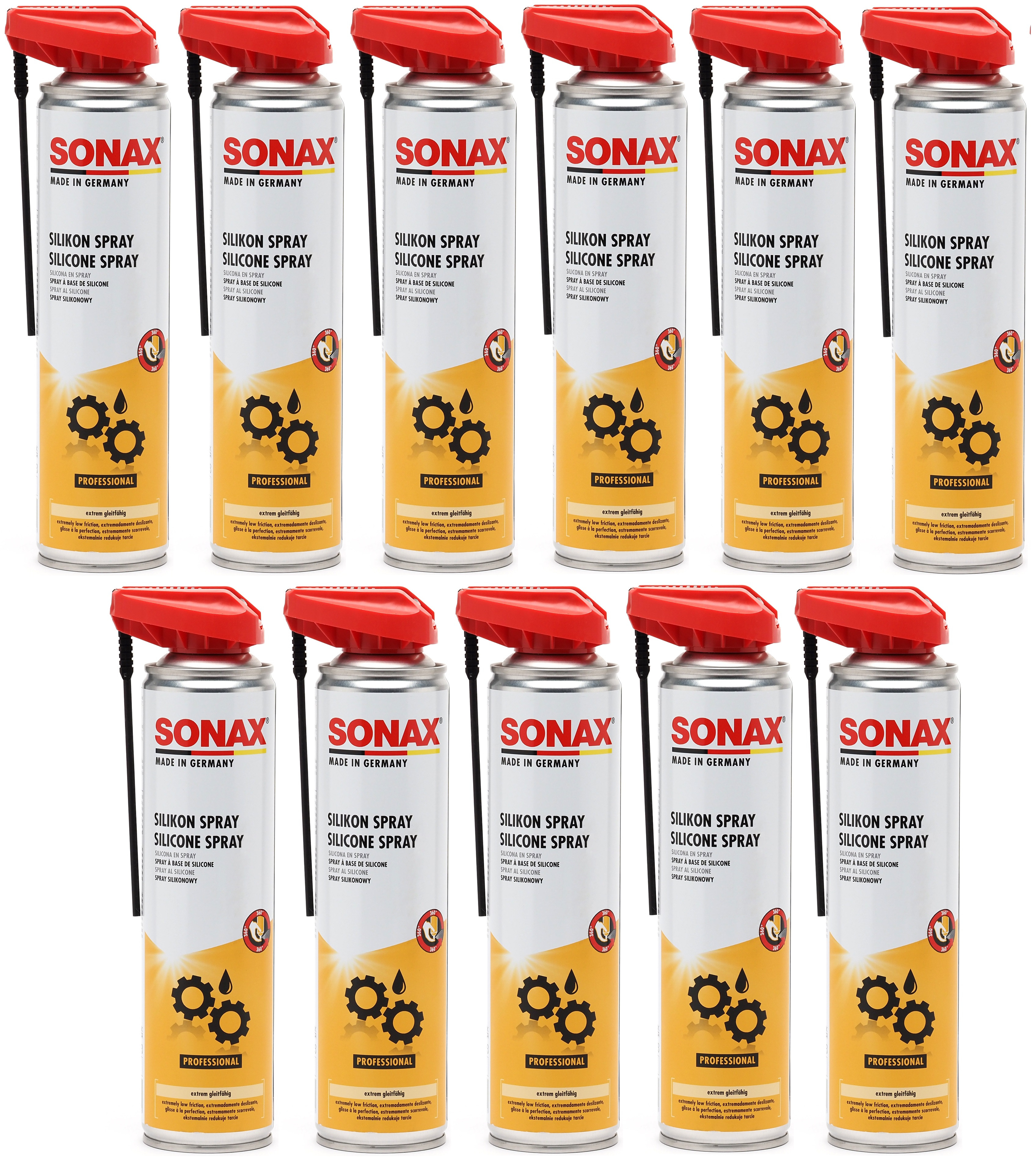 SONAX SilikonSpray mit EasySpray 11x 400 Milliliter