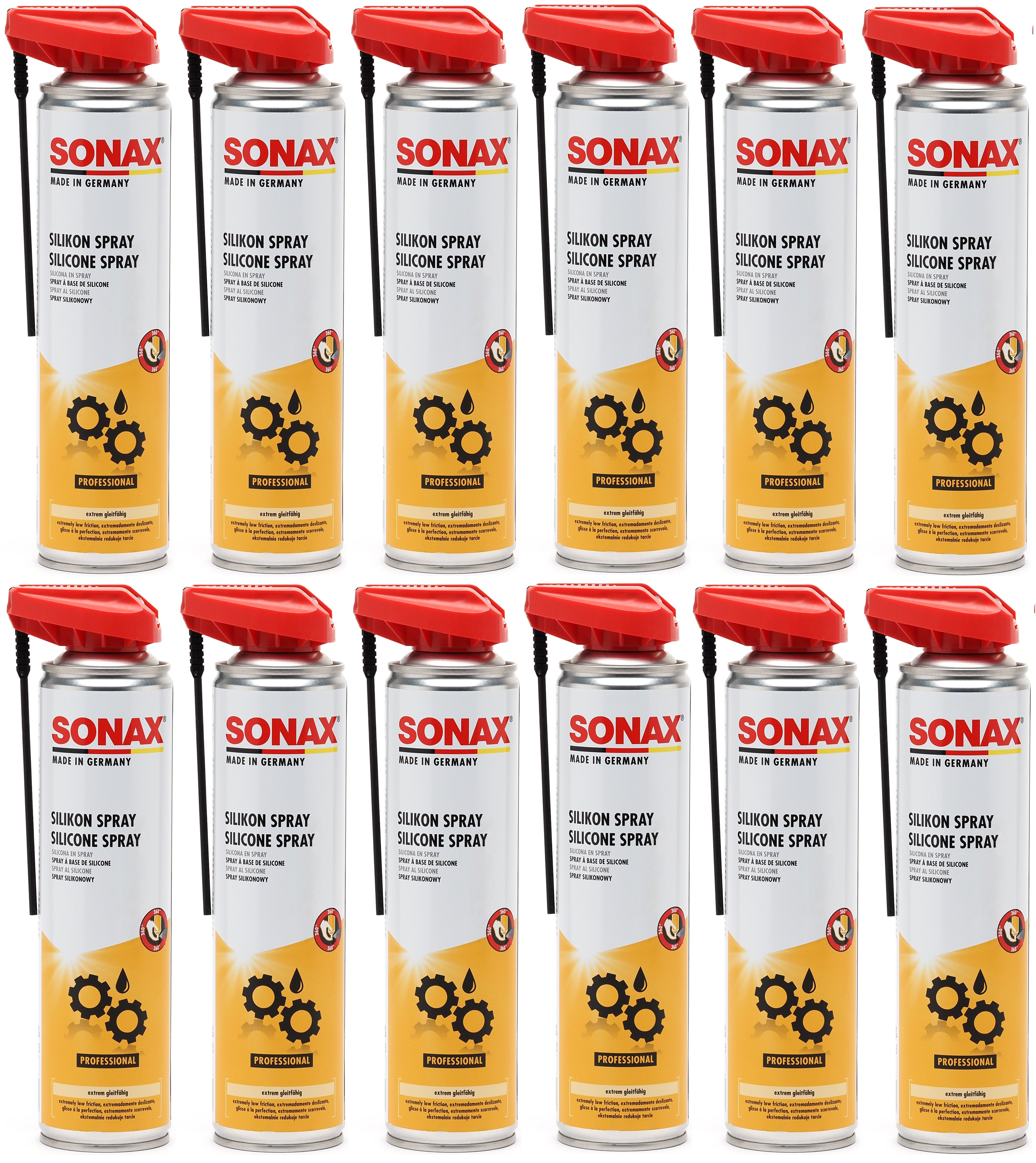 SONAX SilikonSpray mit EasySpray 12x 400 Milliliter