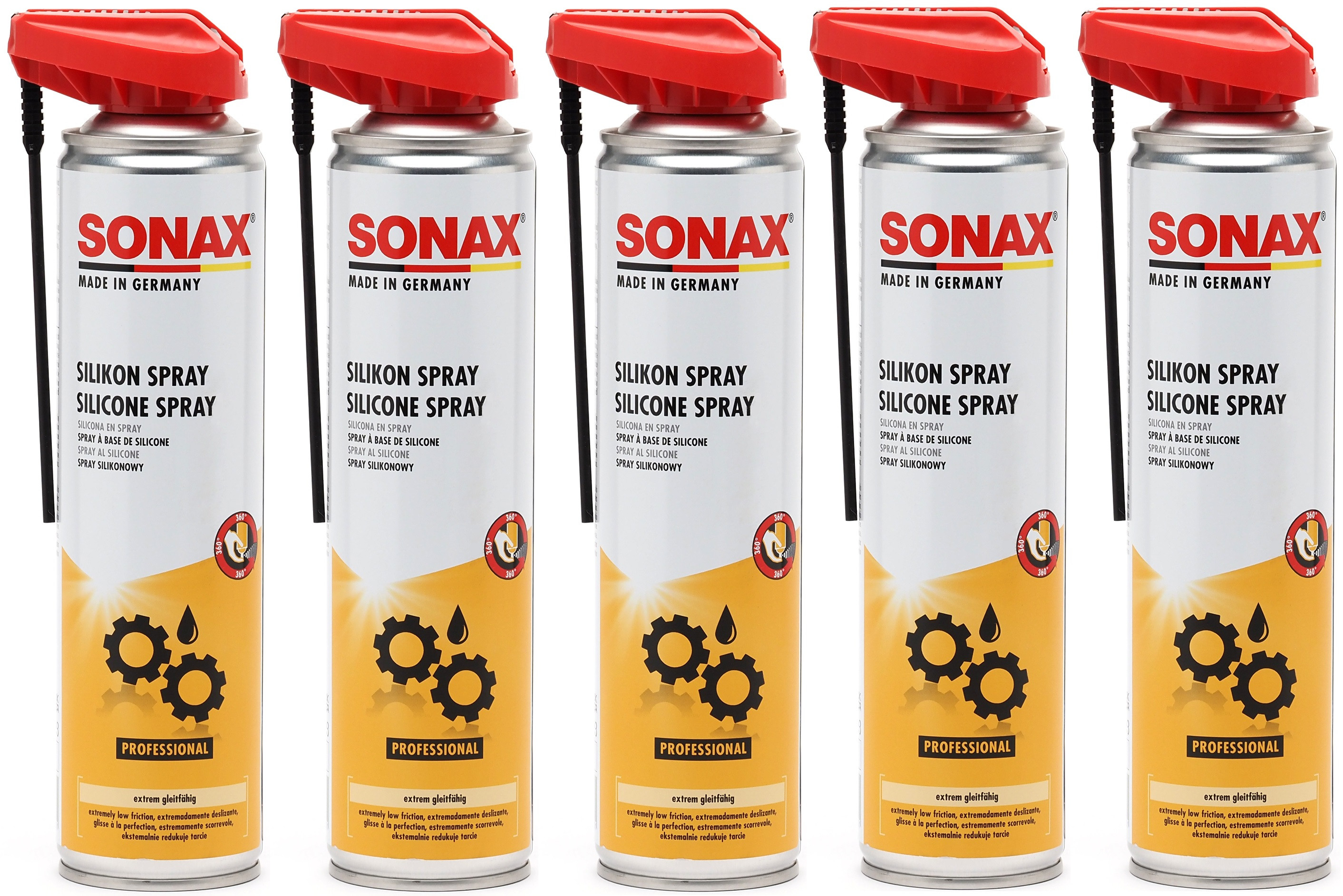 SONAX SilikonSpray mit EasySpray 5x 400 Milliliter